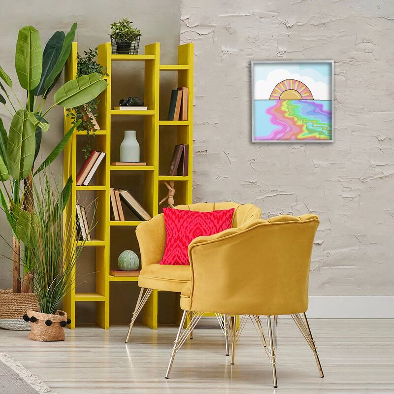 Stupell Swirling Rainbow on Sea Surface Framed Giclee Art Design By Katie Conley