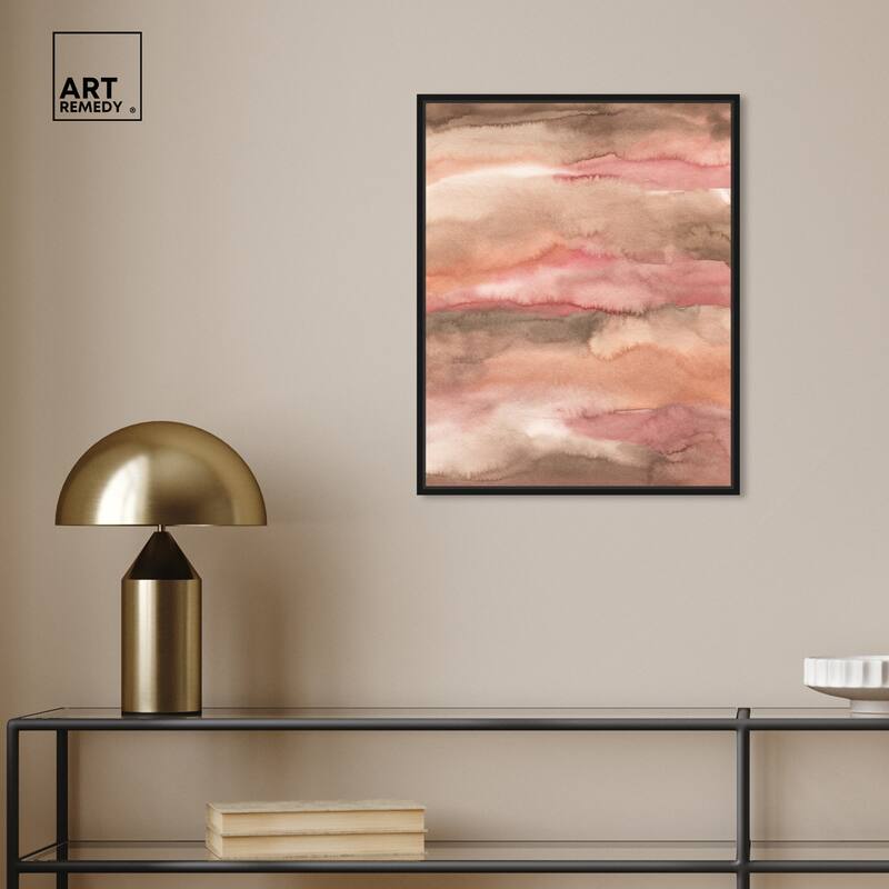 Art Remedy Loose Powder Framed Boho Abstract 1 Piece Canvas Wall Art