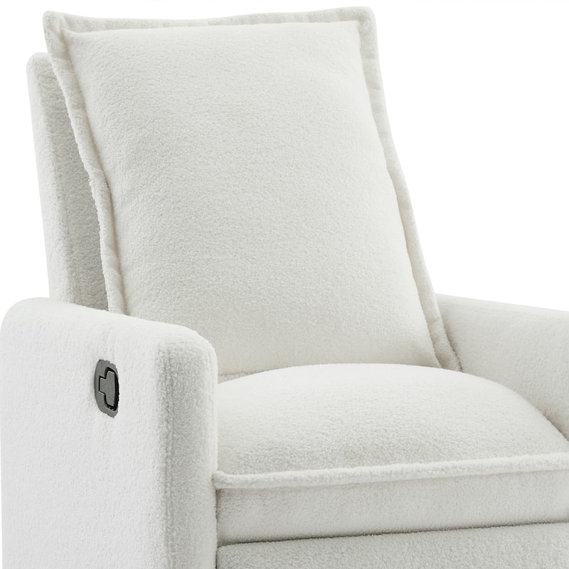 Modern Upholstered Rocker Nursery Chair Plush Seating Glider Swivel Recliner Chair