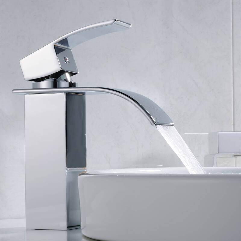 Waterfall Bathroom Sink Faucet Single Hole Bathroom Faucets One Handle Modern Basin Vanity Taps With Valve