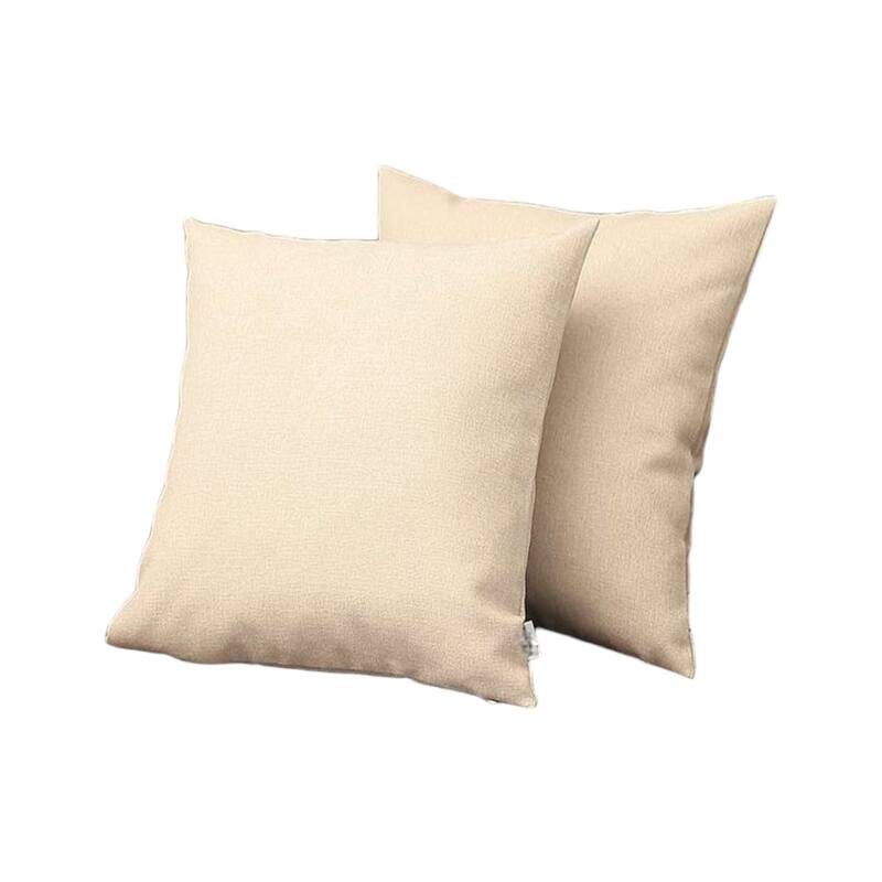 HomeRoots Set Of Two 18" X 18" Ivory Polyester Zippered Pillow