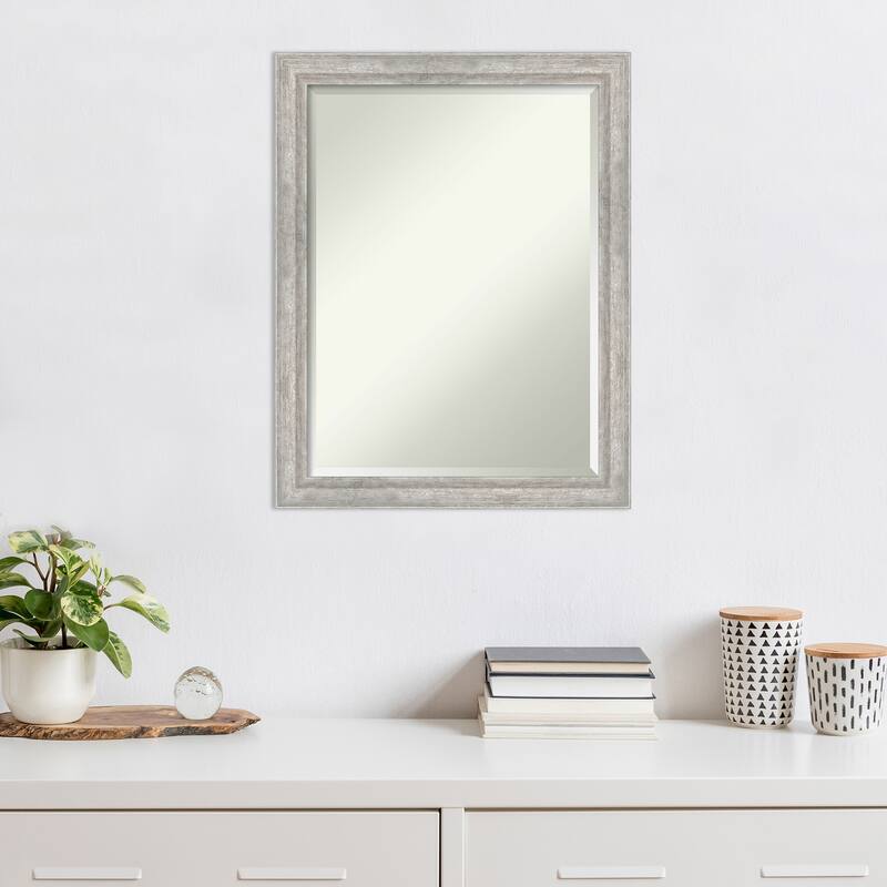 Angled Beveled Wood Framed Wall Mirror