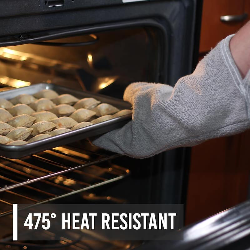 Country Cottons 100% Cotton Set of 2 Heavy Duty Heat Resistant Machine Washable Made in America Oven Mitts (Natural)