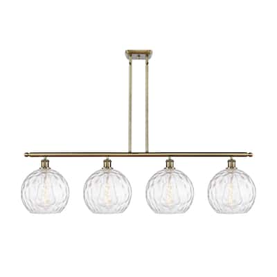 Innovations Lighting Athens Water Glass - 4 Light 48" Island Light