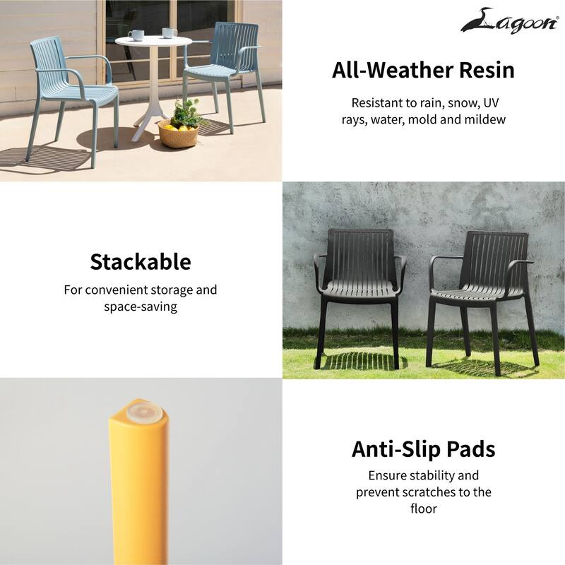 Lagoon Milos Resin Stackable All-Weather Armchair, Set of 2