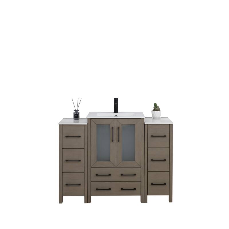 Vanity Art 48 in. Single Sink Bathroom Vanity with Top and Mirror - 48 X 18.1 X 35.8