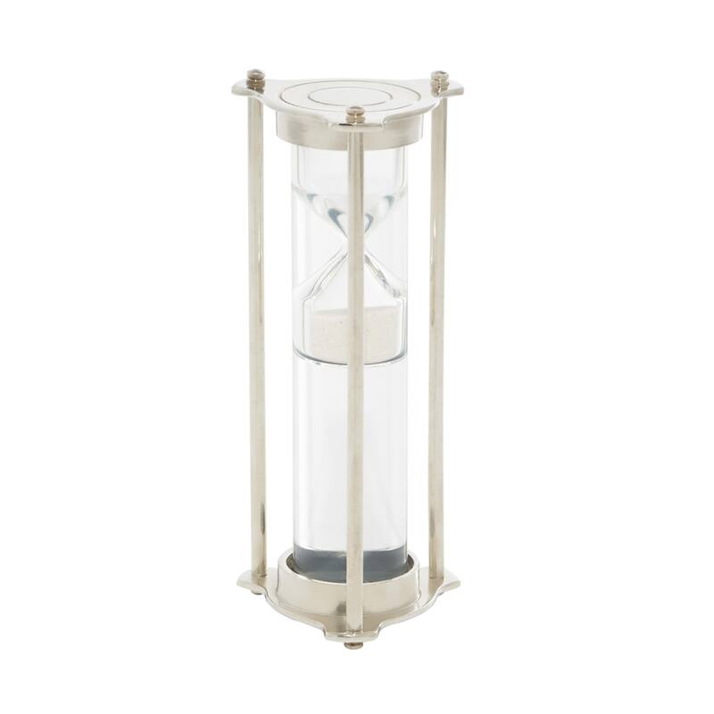 Brown or Silver Aluminum Metal Hourglass Timer with Water Tube