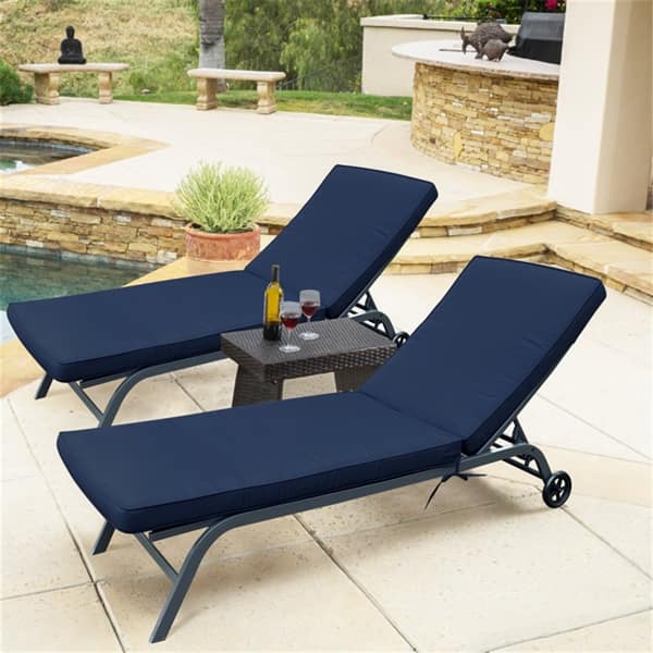 Navy Blue Outdoor Lounge Chair Cushion Replacement Patio Funiture Bed