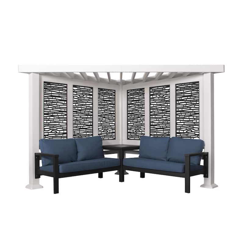 Backyard Discovery Ridgedale 12x8 Steel Cabana Corner Pergola, Seating