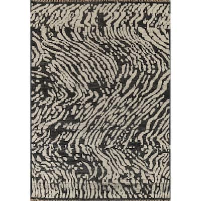 All-Over Abstract Moroccan Area Rug Handmade Wool Carpet - 9'1"x 12'0"