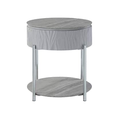 Yukino High Gloss & Chrome Finish End Table