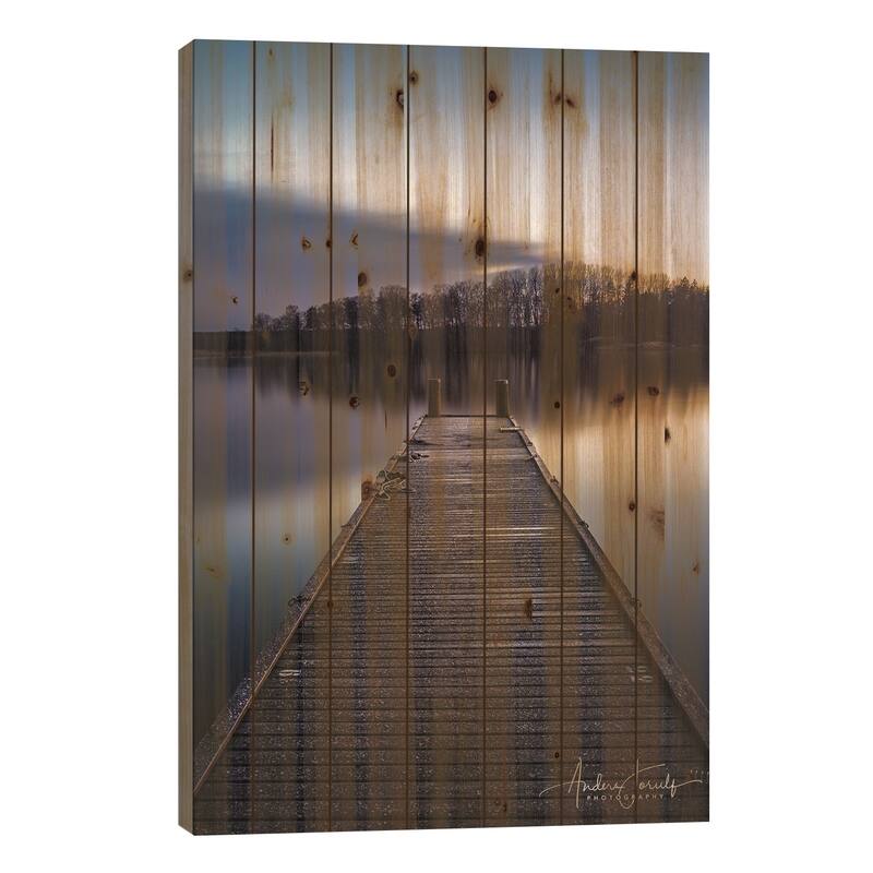 Bridge Over Silent Water Print On Wood by Anders Jorulf - Multi-Color - 40x26x1.5