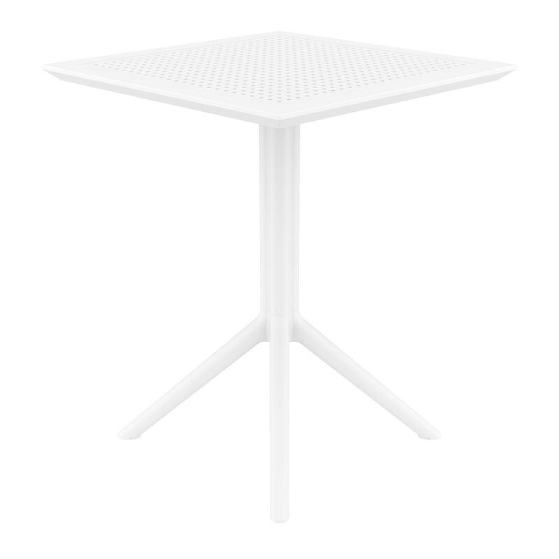 29.5" White Folding Square Outdoor Patio Dining Table