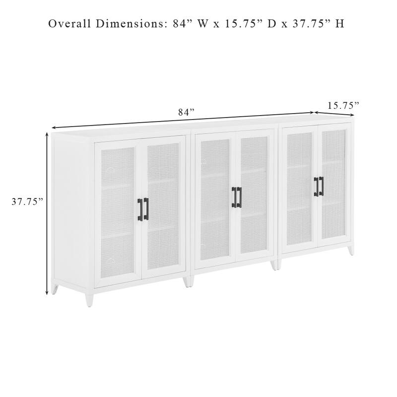 Crosley Milo 3Pc Media Storage Cabinet Set