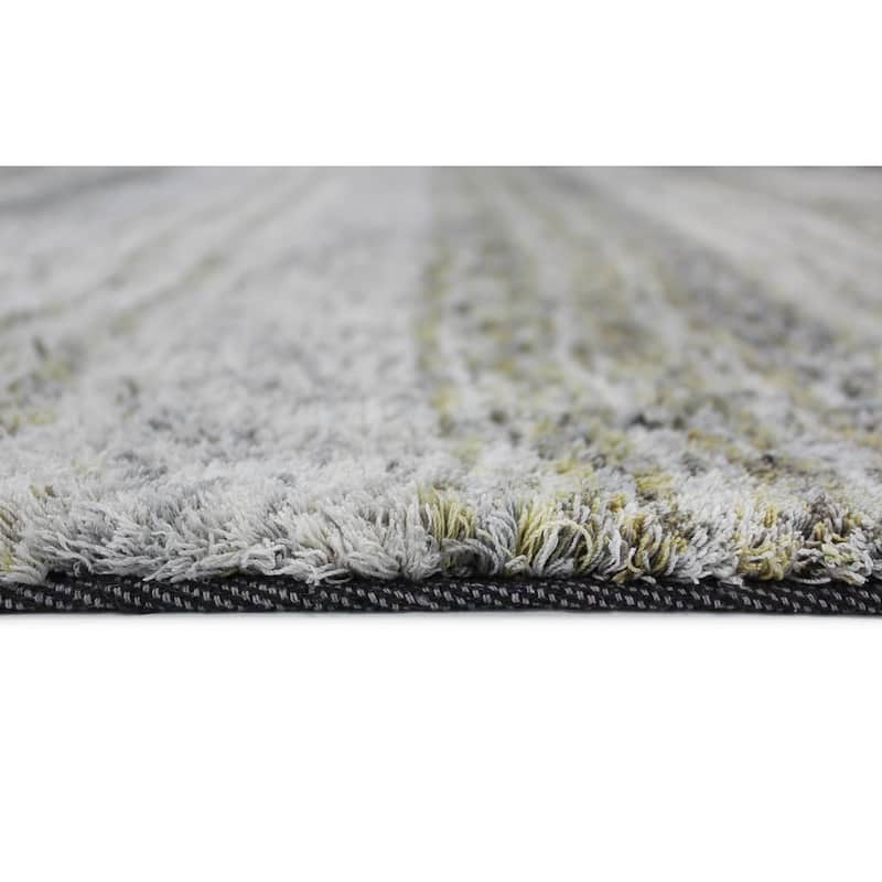 Addison Sanibel Striped Grey Shag Area Rug
