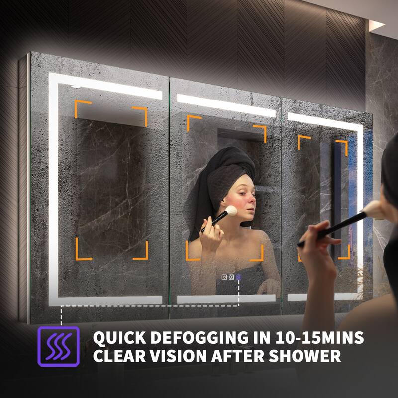 Modland 48"-72"W x 36"H Lighted Bathroom Medicine Cabinet with Backlit & Frontlit Modes,Anti-Fog