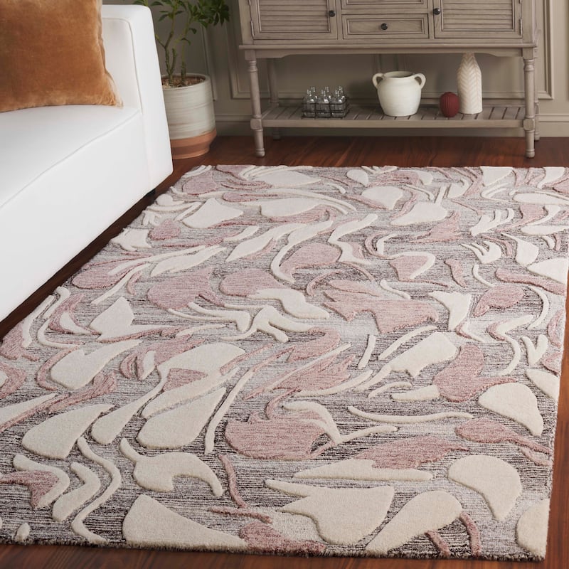 SAFAVIEH Handmade Jardin Volha Wool Rug - 5' x 8' - Pink/Ivory