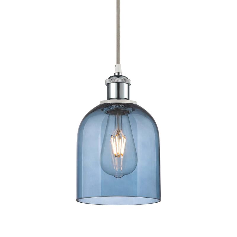 Innovations Lighting 516-1P-10-6 Bella Pendant Bella 6" Wide Mini - White Polished Chrome / Princess Blue