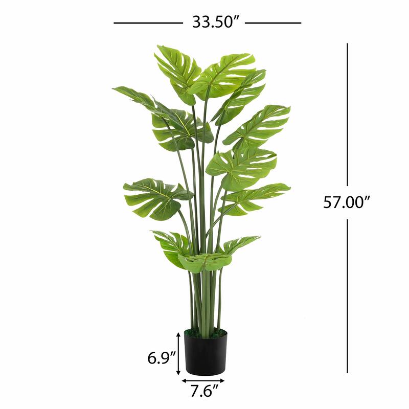 57" Artificial Monstera Deliciosa Plant with Decorative Pot
