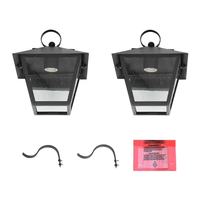 Mano Modern Black 1-Light Outdoor Wall Sconces Pendant Exterior Lantern