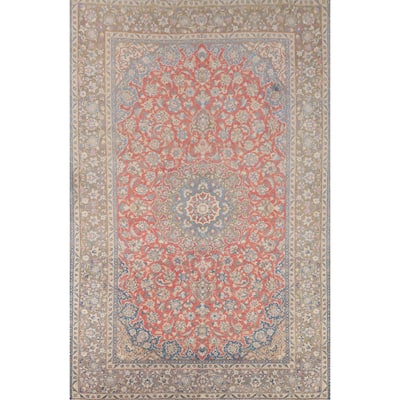 Traditional Floral Najafabad Persian Vintage Rug Handmade Wool Carpet - 7'10" x 11'1"
