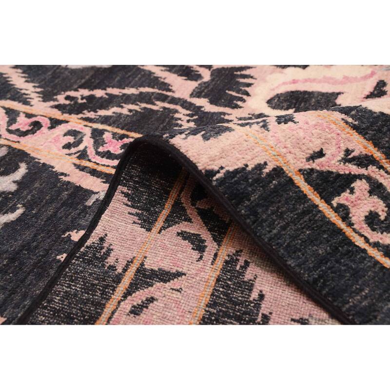 ECARPETGALLERY Hand-knotted Signature Collection Black Wool Rug - 8'1 x 10'0