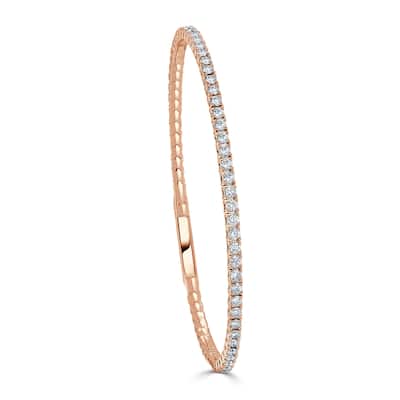 Joelle Collection Diamond Eternity Flexible 2.50 ct Bangle 14K Gold - White