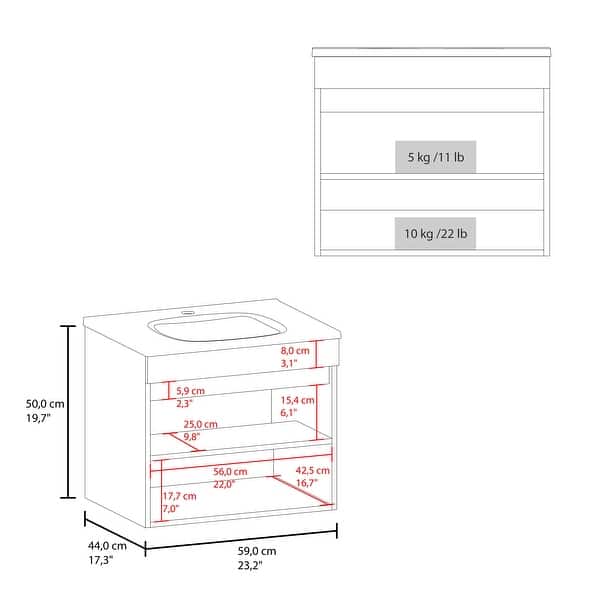 dimension image slide 1 of 4, Rainbow City Vanity with 2 Doors