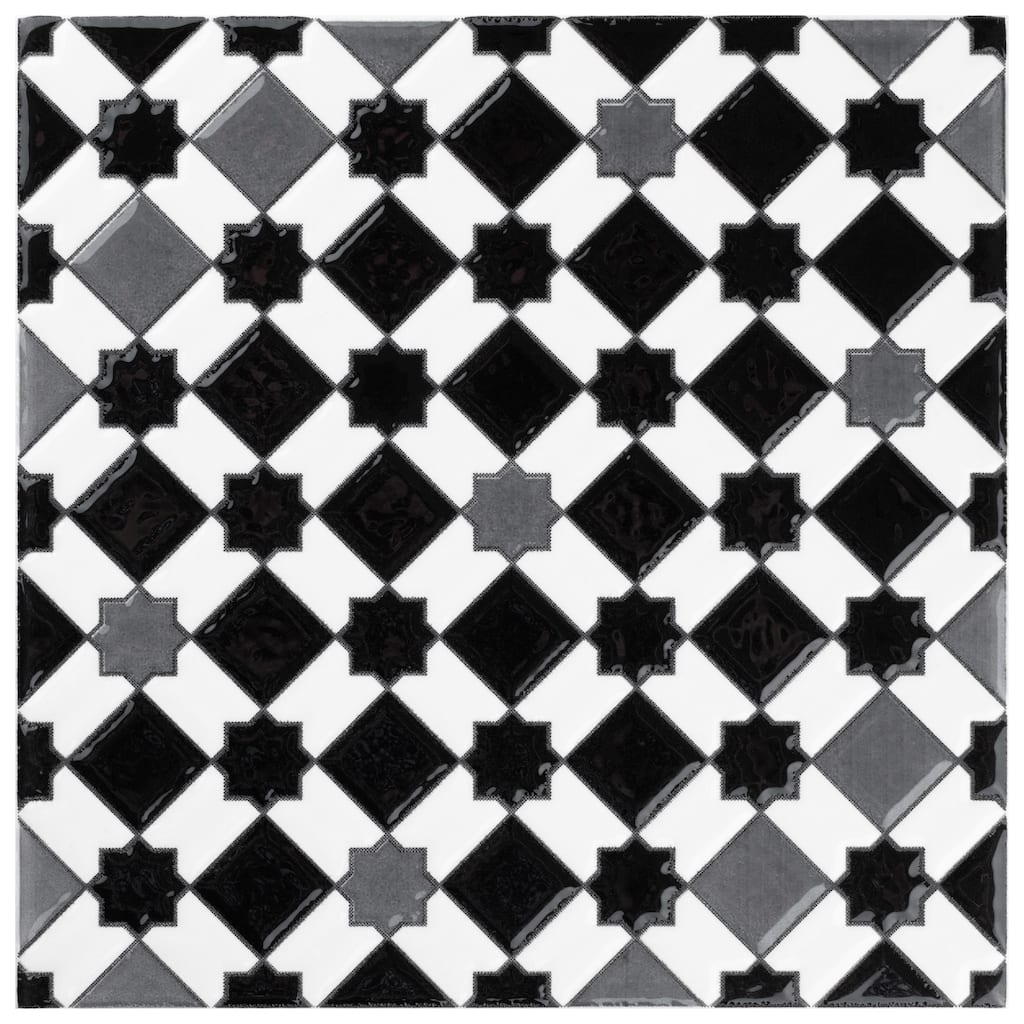 Merola Tile Sevillano Giralda Dark Grey 7-7/8" x 7-7/8" Ceramic Wall Tile - Case (25 Tiles)