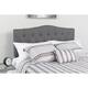 Arched Button Tufted Upholstered Headboard - Dark Gray - King