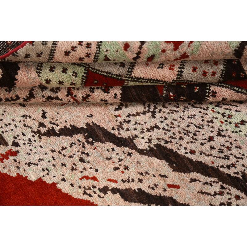 Vegetable Dye Abstract Oriental Dining Room Area Rug Wool Hand-knotted - 6'7" x 9'7"