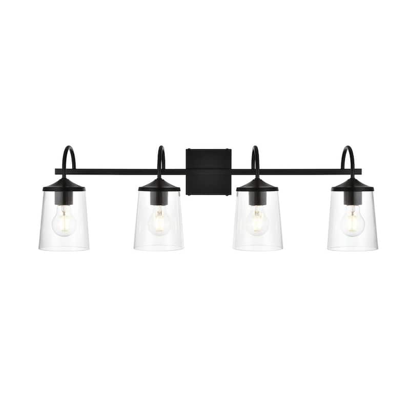 Avant 1 Light Black and Clear Bath Sconce - Black - 33