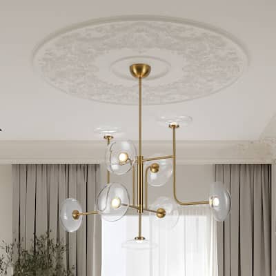 Art Deco 9-Light Sputnik Glass Dimmable LED Chandelier