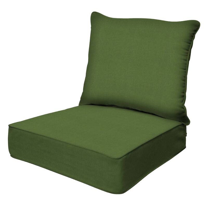 Outdoor Deep Seating Lounge Chair Cushion - Textured Solid Artichoke Green