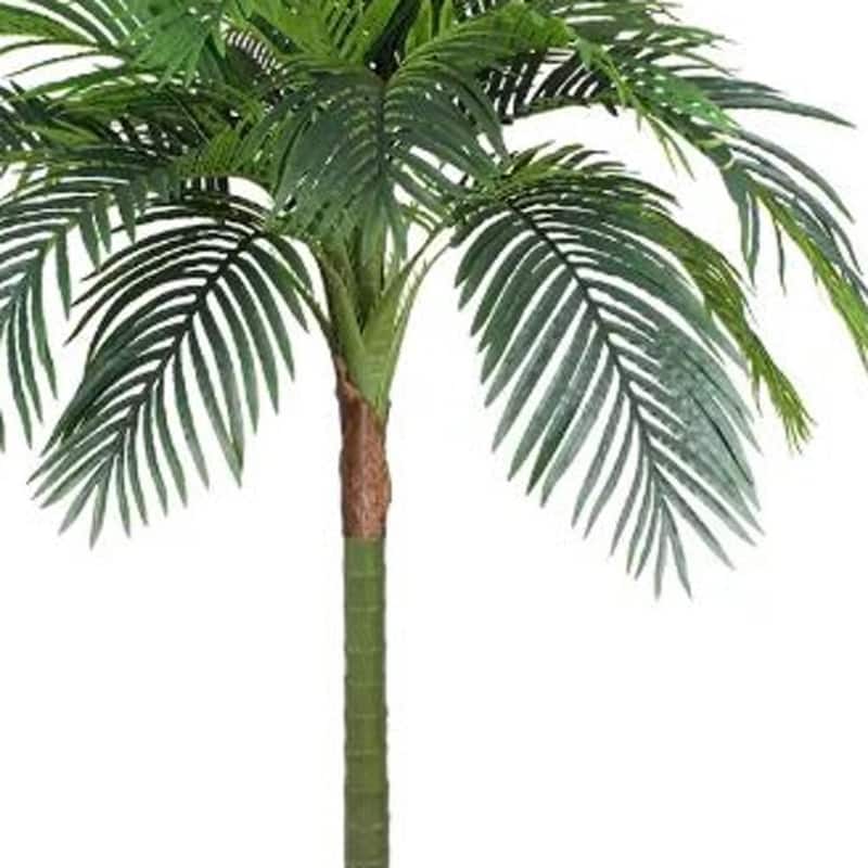 HomeRoots 71" Green Artificial Palm Tree in a Black Pot - 6.69 in. x 70.87 in. x 6.69 in.