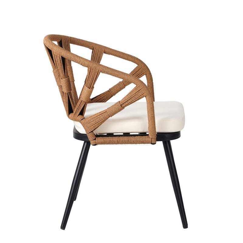 Stylish Outdoor Seating Set – Durable PE Rattan Chairs Paired with Weather-Resistant Plastic-Wood Table, Perfect for Garden
