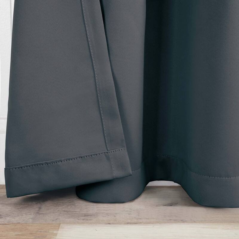 Superior Solid Machine Washable Room Darkening Grommet Blackout Curtains, Set of 2