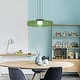 preview thumbnail 2 of 5, Bailey‌ 18 in. 30-Watt 1-Light Clear Green Glass Shade Pendant Light With Integrated LED Light, No Bulbs Included - 18 in