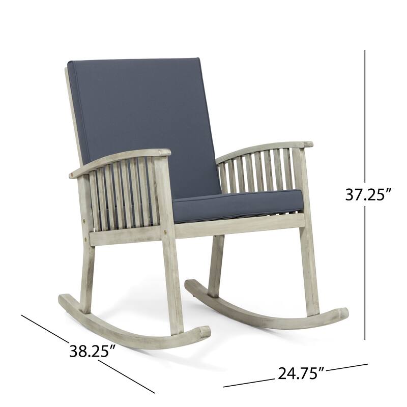 CASA ACACIA ROCKING CHAIR with Durable Wooden Frame, Perfect for Indoor and Outdoor