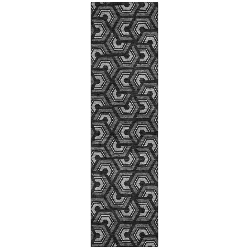 Machine Washable Indoor/ Outdoor Modern Zoa Chantille Rug