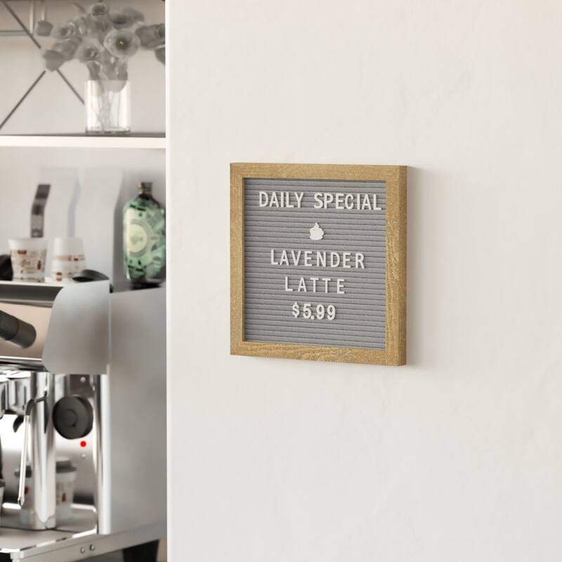 Wood Frame Letter Board with 389 PP Letters and Canvas Carry Bag