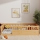 preview thumbnail 13 of 14, Twin Floor Bed Frame with Fence, Wood Kids Floor Beds Frame