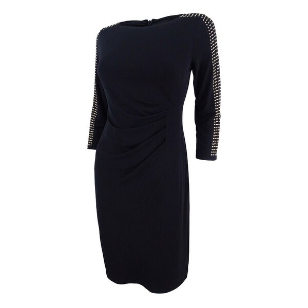 Shop Jessica Howard Women's Petite Studded-Sleeve Sheath Dress (6P ...
