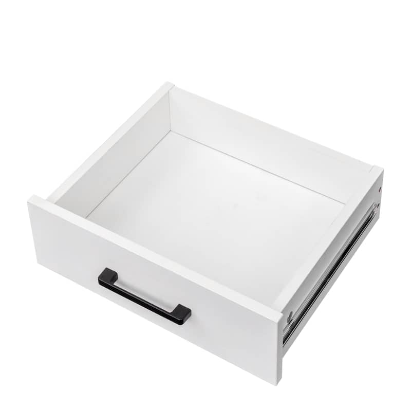 Anmytek Black Bar Cabinet with Drawers and Adjustable Shelf Modern Home Bar Storage