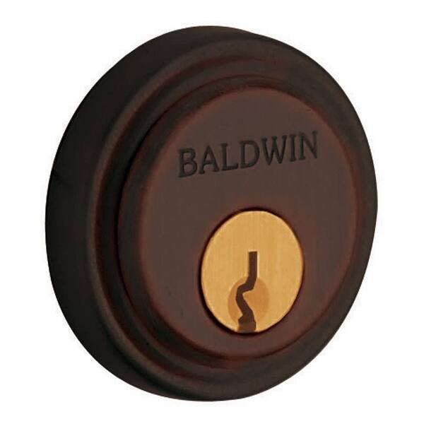 slide 2 of 12, Baldwin 6757 Colonial Round Decorative Cylinder Trim Collar Venetian Bronze