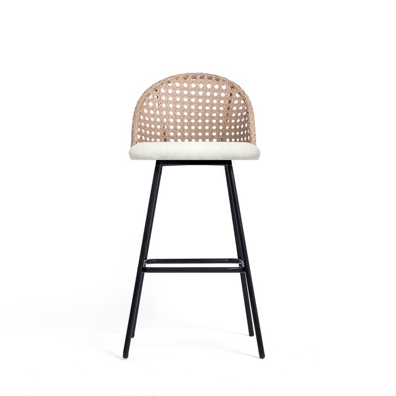 29.52"H Set of 2 Upholstered Bar Stools/ Counter Stools with Metal Leg - Set of 2