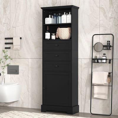 Modern Wooden Bathroom Linen Cabinet