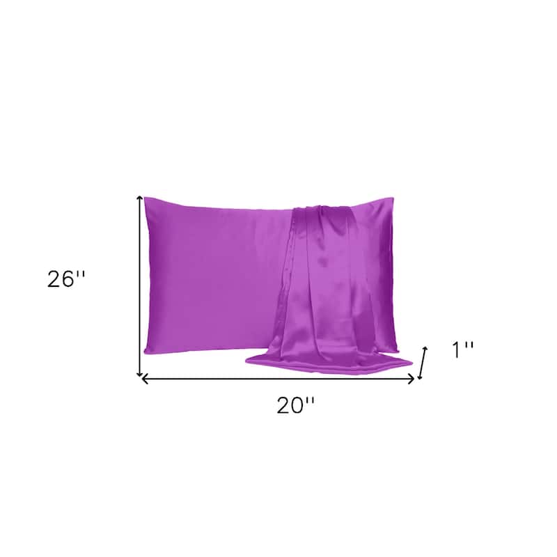HomeRoots Purple Merlot Dreamy Set Of 2 Silky Satin Standard Pillowcases