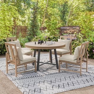 Owen 5-Piece Outdoor Patio Dining Set with Game Table and Chairs Set ...