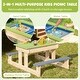 preview thumbnail 7 of 8, Gymax 3-in-1 Kids Picnic Table Outdoor Wooden Water Sand Table w/ Play - See Details